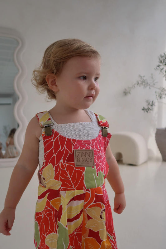 Tropical punch shortalls