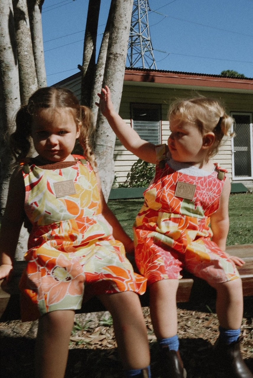 Tropical punch shortalls