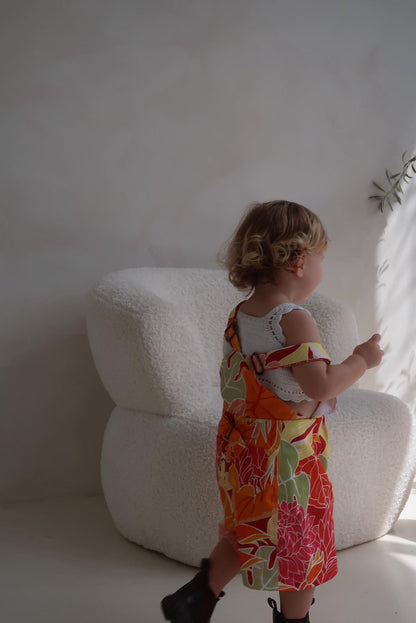 Tropical punch shortalls